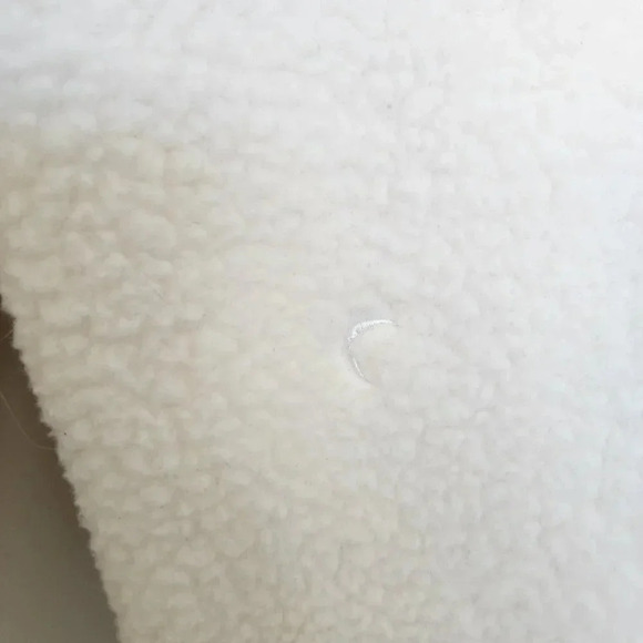 Zyia Active Womens Sherpa Teddy Jacket Size Large White Flying V Fleece - Picture 7 of 8